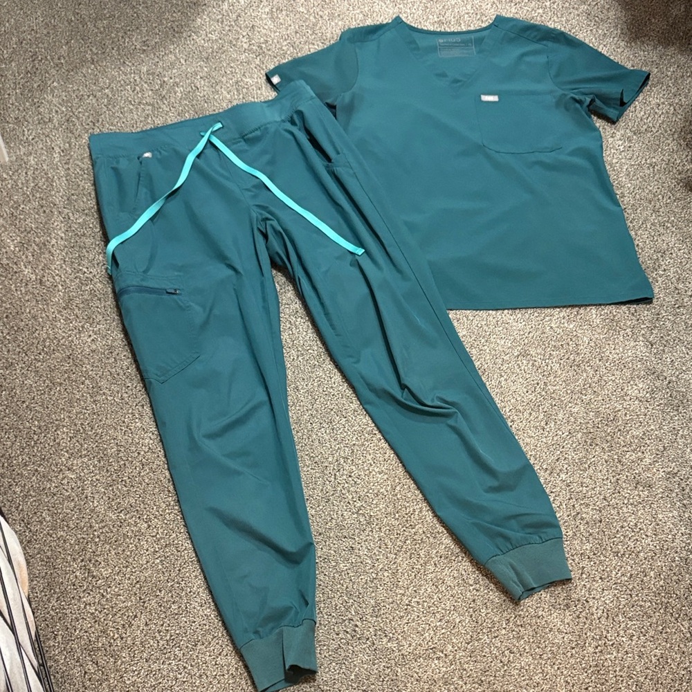Figs Carribean blue fionlite Scrub Set
